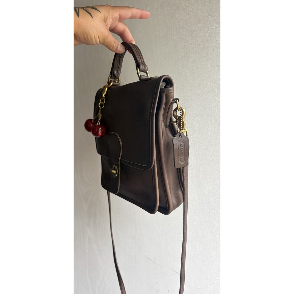 Vintage Coach Station Bag British Tan Flap Turn Lock Leather Crossbody Bag USA - Picture 2 of 7